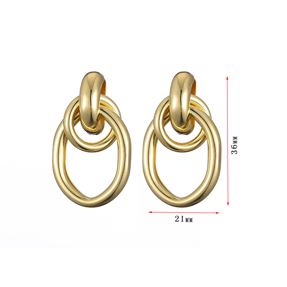 Women's Retro Hoop Hollow Tube Series Sister-in-law Earrings