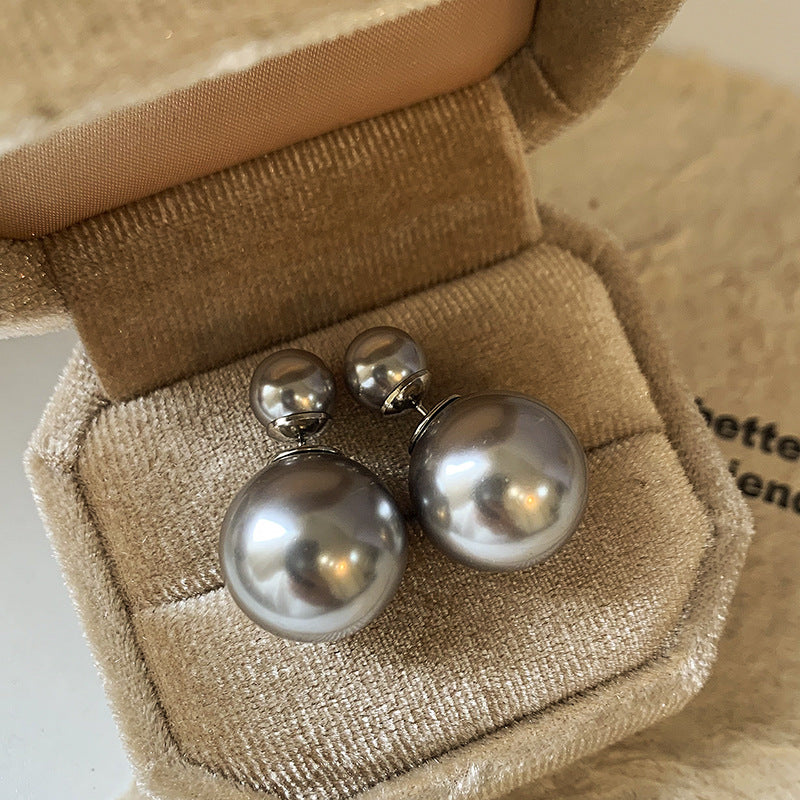 Women's Double-sided Pearl For Fashion Commuter Graceful Niche Design High-grade Light Earrings