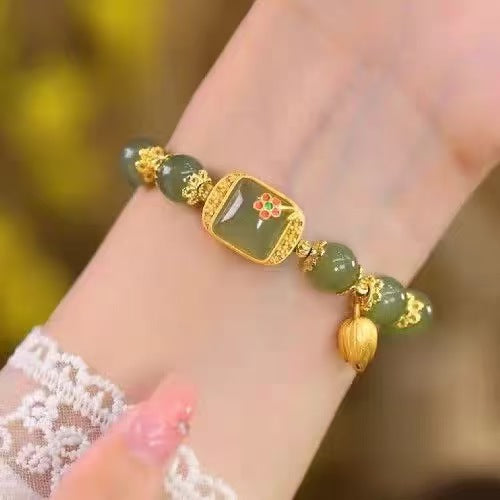 Chinese Style Square Sugar Lotus Beaded Female Exquisite Girlfriends Lucky Bracelet