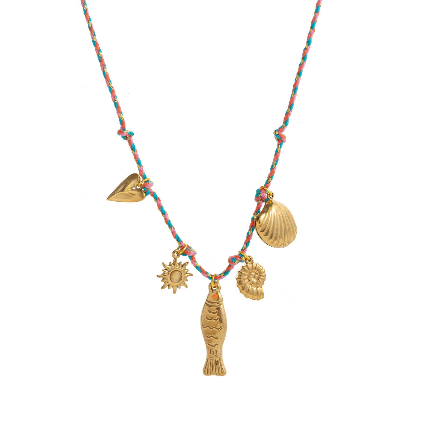 Colorful Ropes Summer Turtle Pearl Pepper Starfish Elephant Necklace