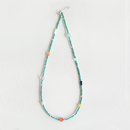 Women's Chinese Style Natural Turquoise Dopamine Summer High-grade Clavicle Chain Necklace