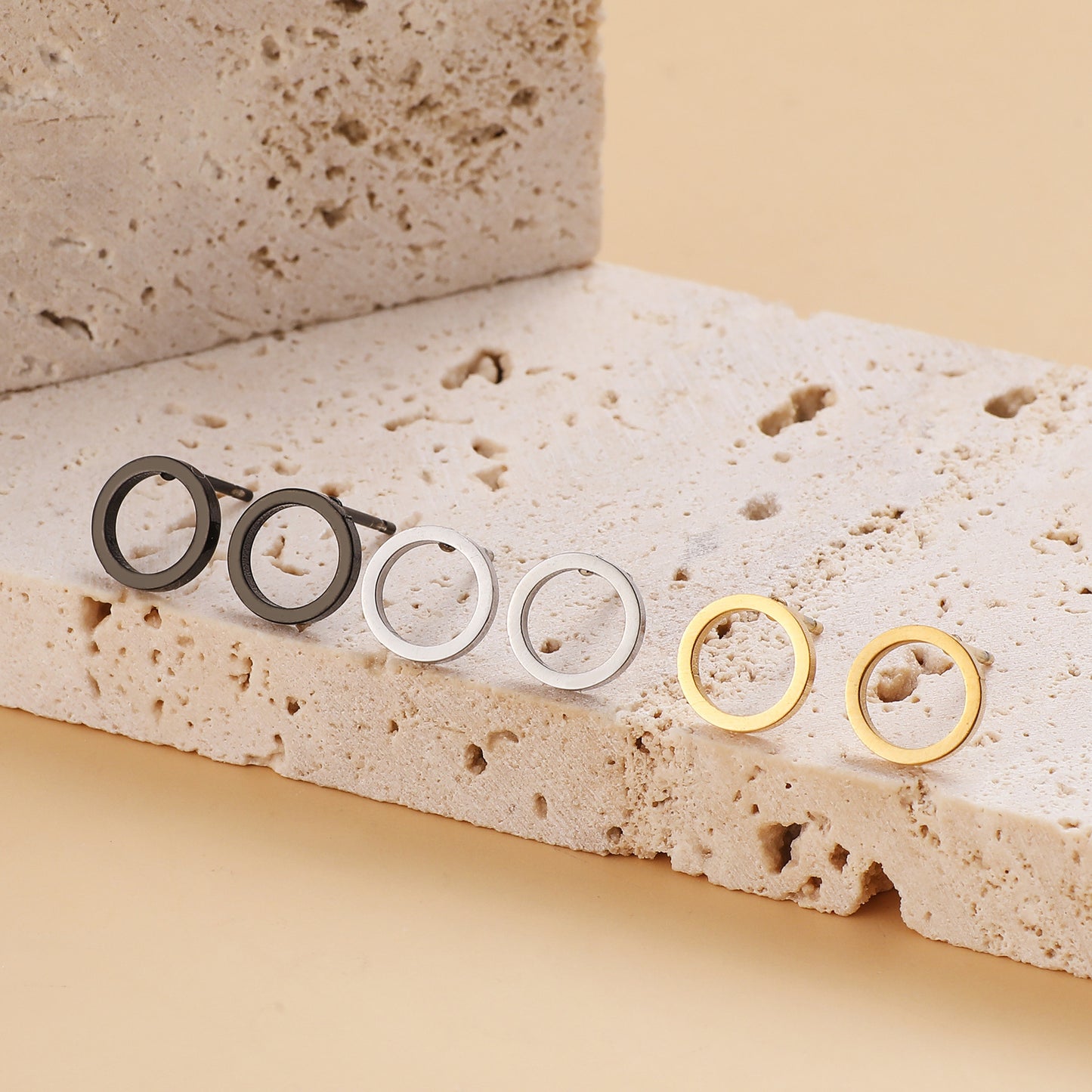 Women's & Men's Stainless Steel Universal Circle Ear Stud Earrings
