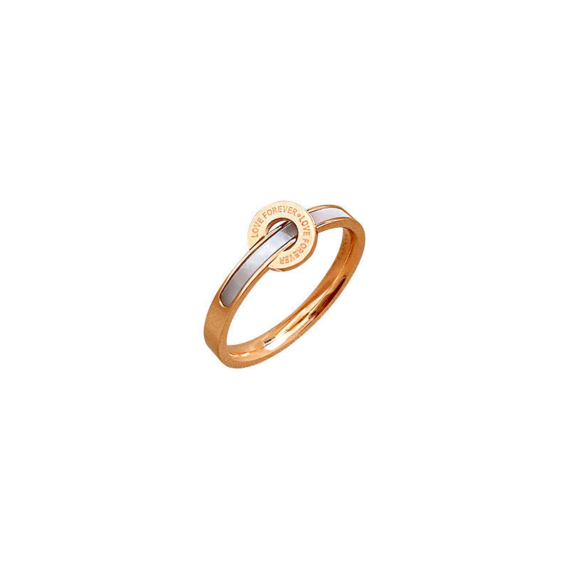 Women's White Shell Mother Rose Gold Cold Rings