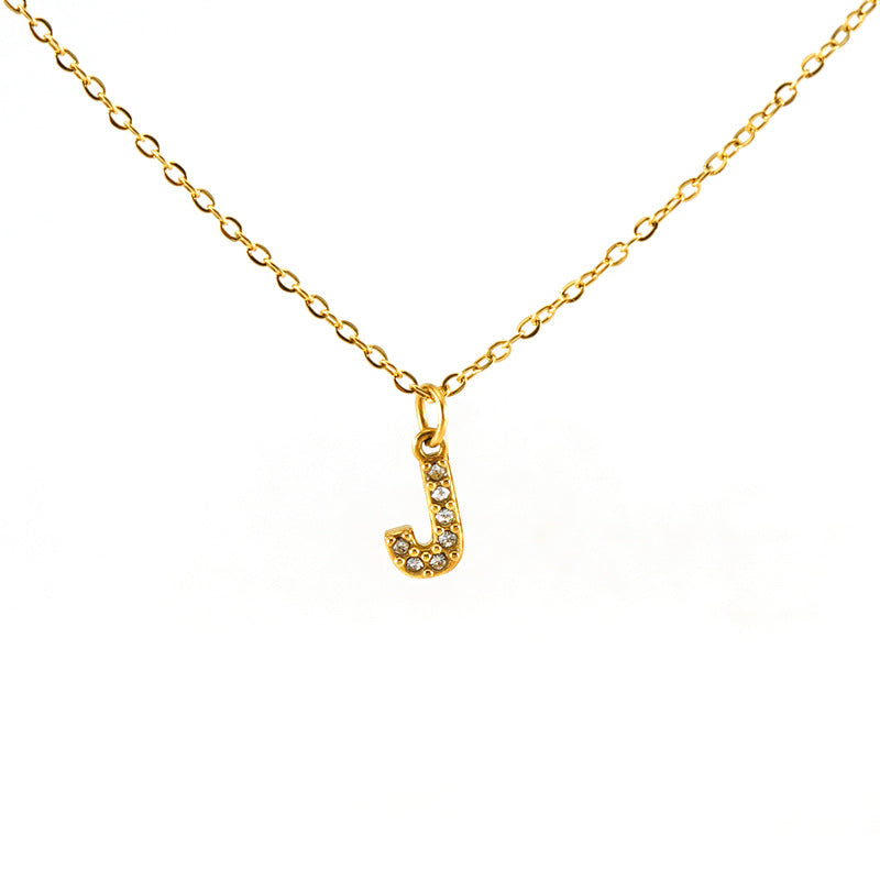 Women's Diamond Small Letter Simple Clavicle Chain Necklaces