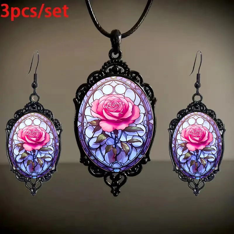 Fashion Elegant Glass Suite Romantic Gift Jewelry Set