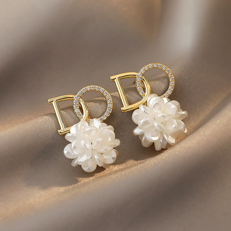 Letter Flower Affordable Luxury Style Niche Design High Sense Fashionable Rings