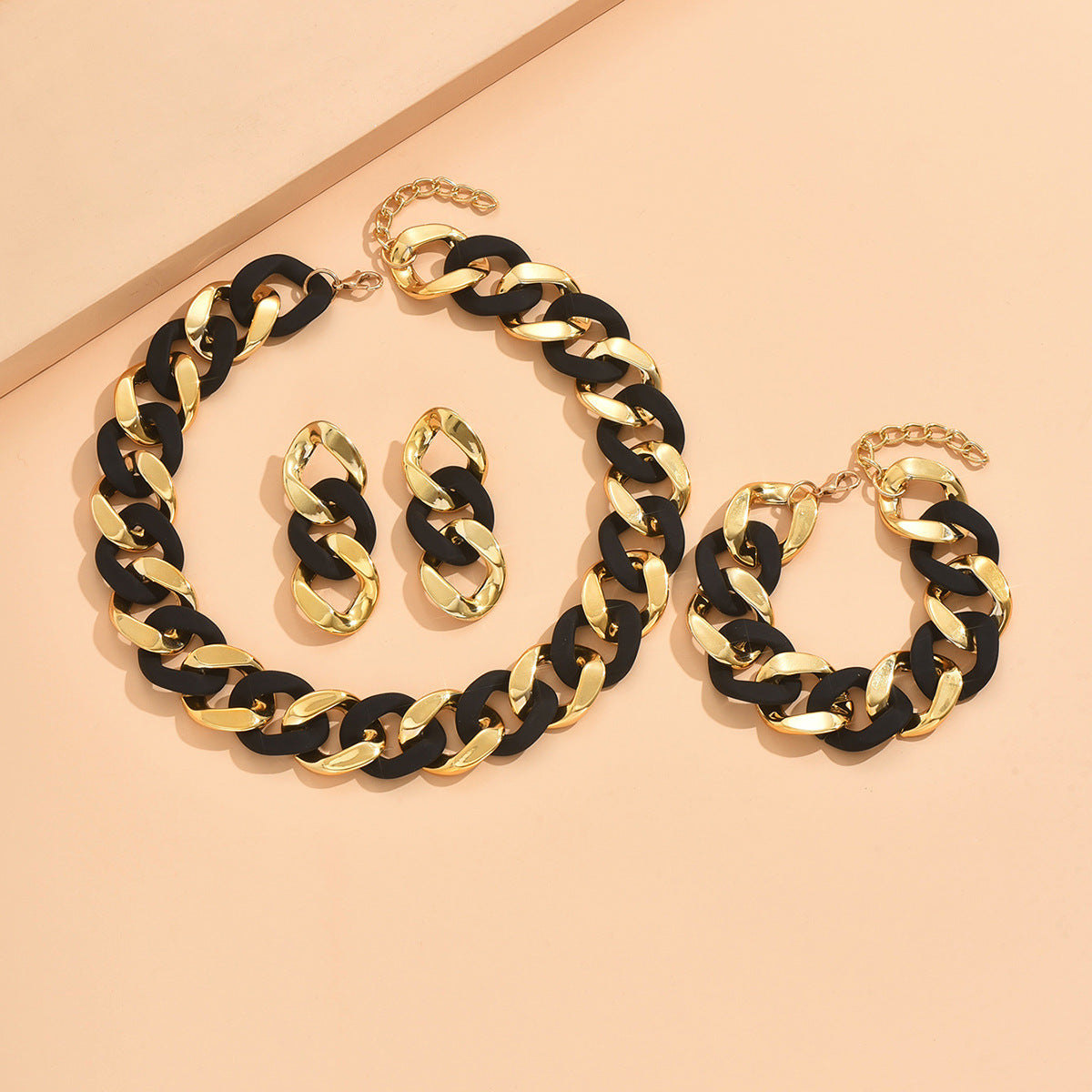 Fashion Stitching Acrylic Chain Leopard Print Personality Bracelets