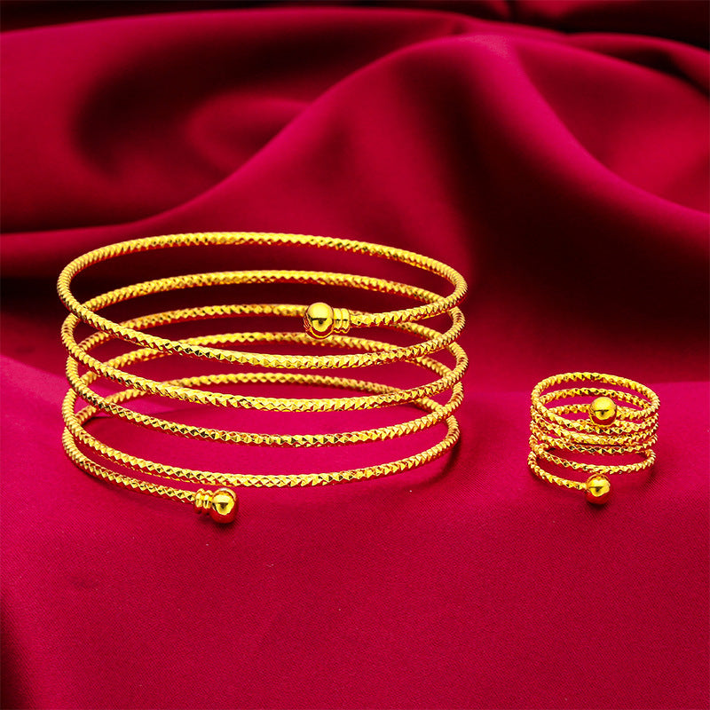 Women's Vietnam Placer Gold Bead Fashion Alluvial Jewelry Set