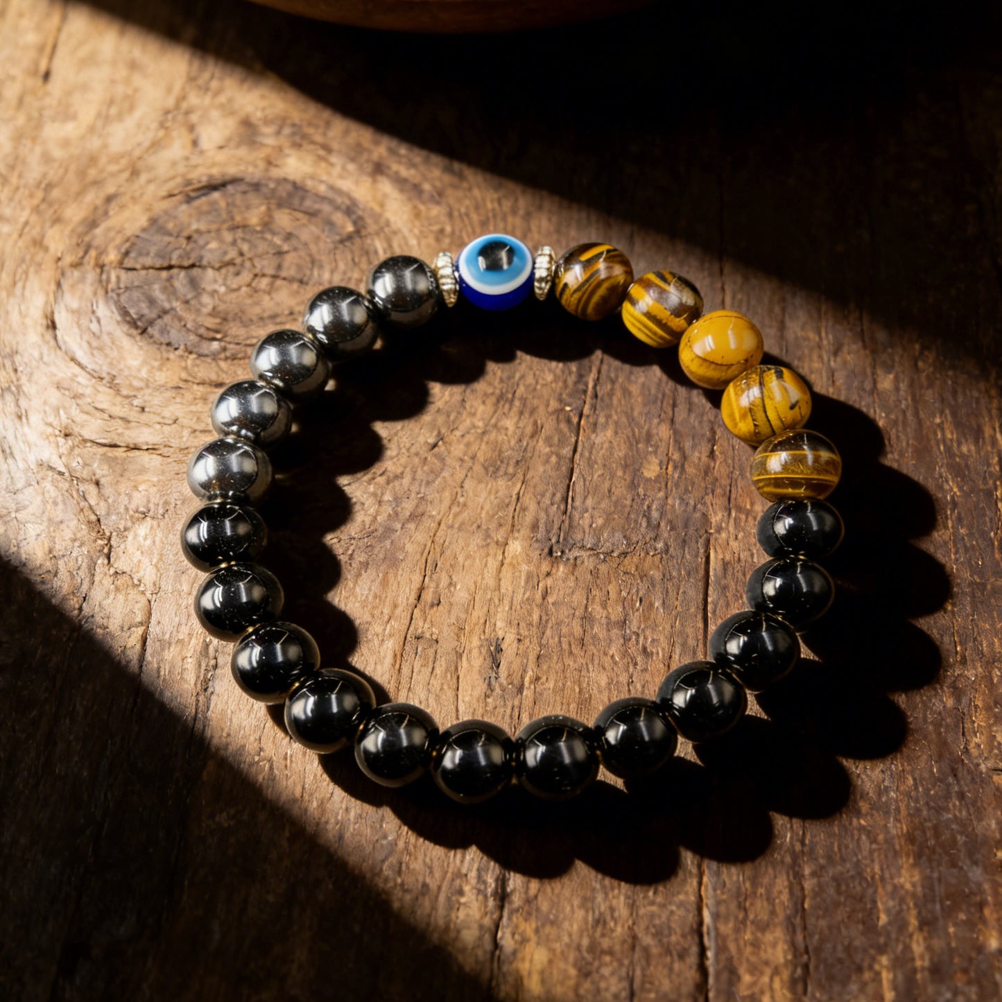 Eye Tiger Magnet Obsidian Double Spacer Bracelets