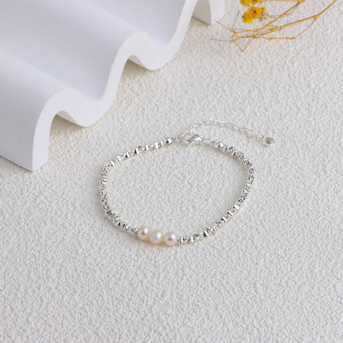 Freshwater Pearl Geometric Irregular Chain Broken Sier Several Necklaces