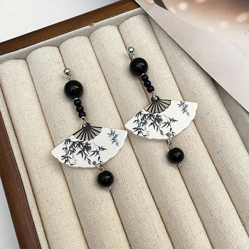 Women's Chinese Style Fan-shaped Retro Cheongsam Ear Earrings