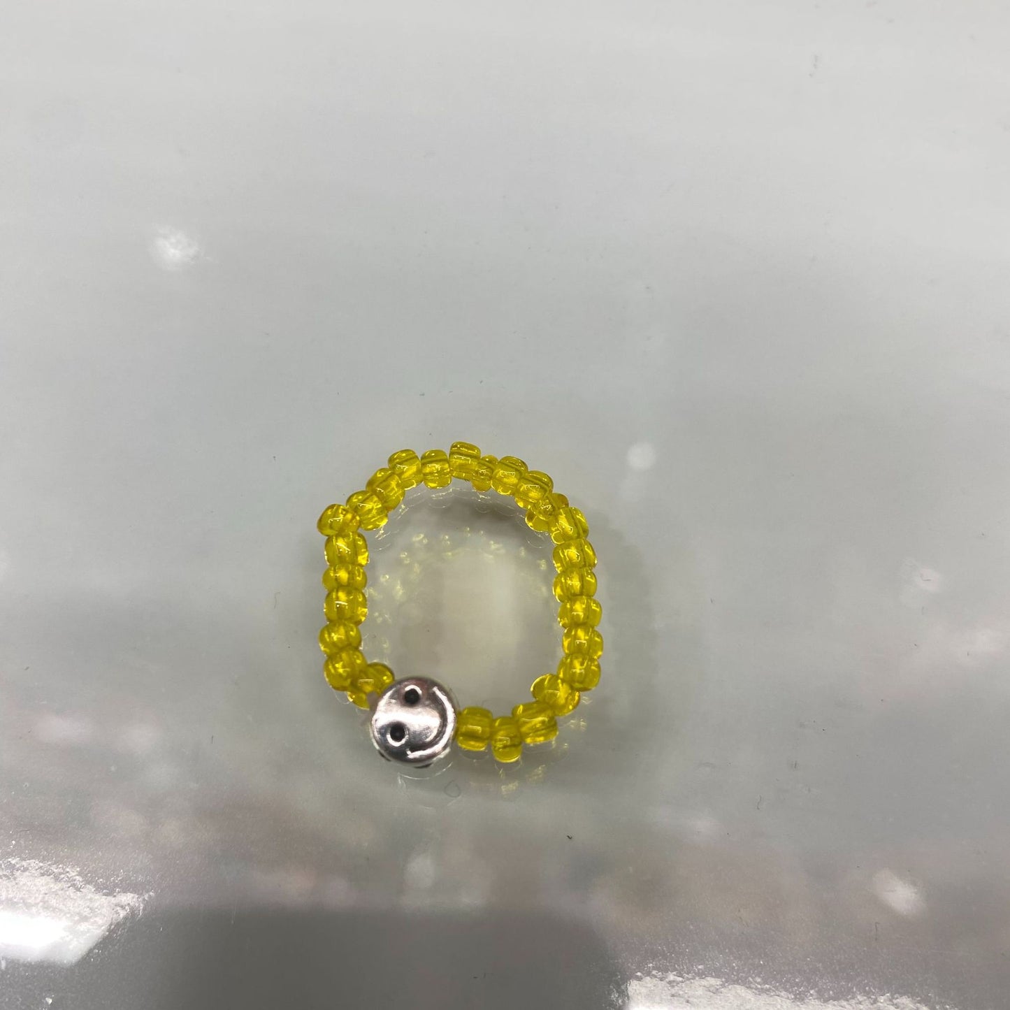 Style Fresh Color Beaded Smiley Transparent Candy Rings