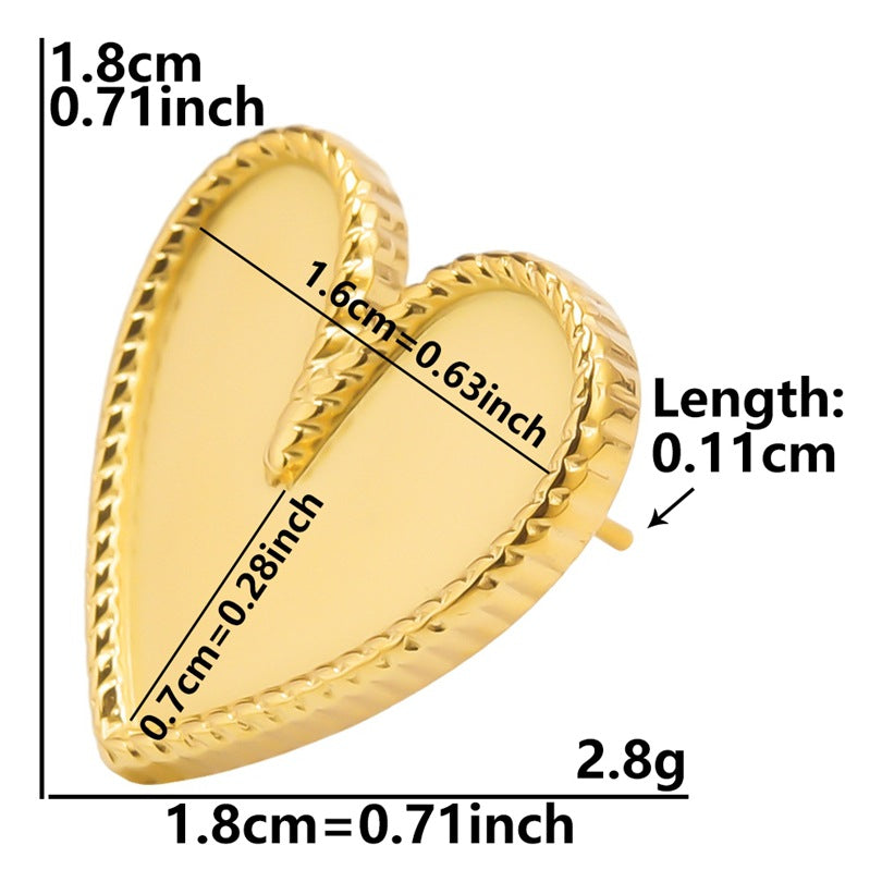 Stainless Steel Heart-shaped Base Support Titanium Piercing Stud Earrings