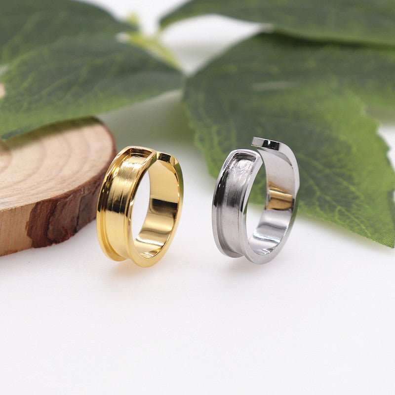 Opening Stainless Steel Groove Veneer Simple Hardware Ring