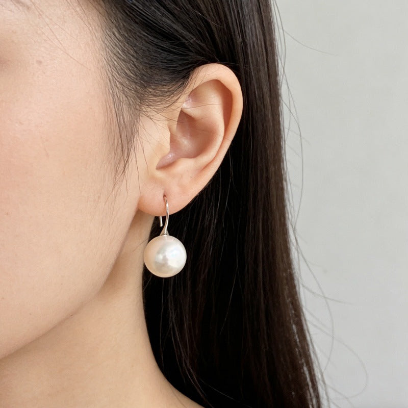 Women's Sterling Sier High Heels Pearl Temperamental Ear Hook