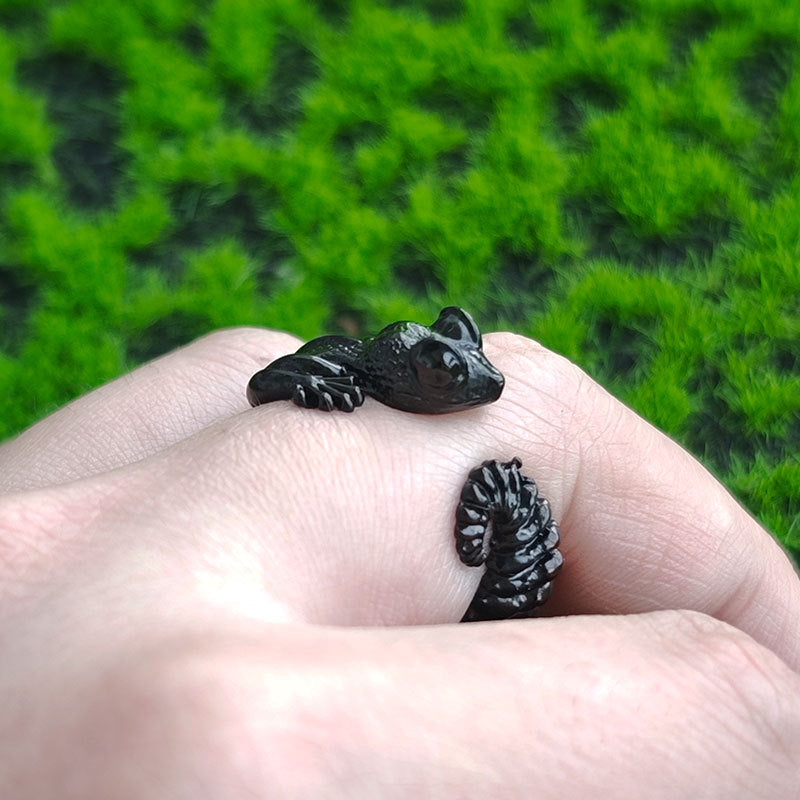 Vintage Green Lizard Open Novelty Cute Fashion Ring