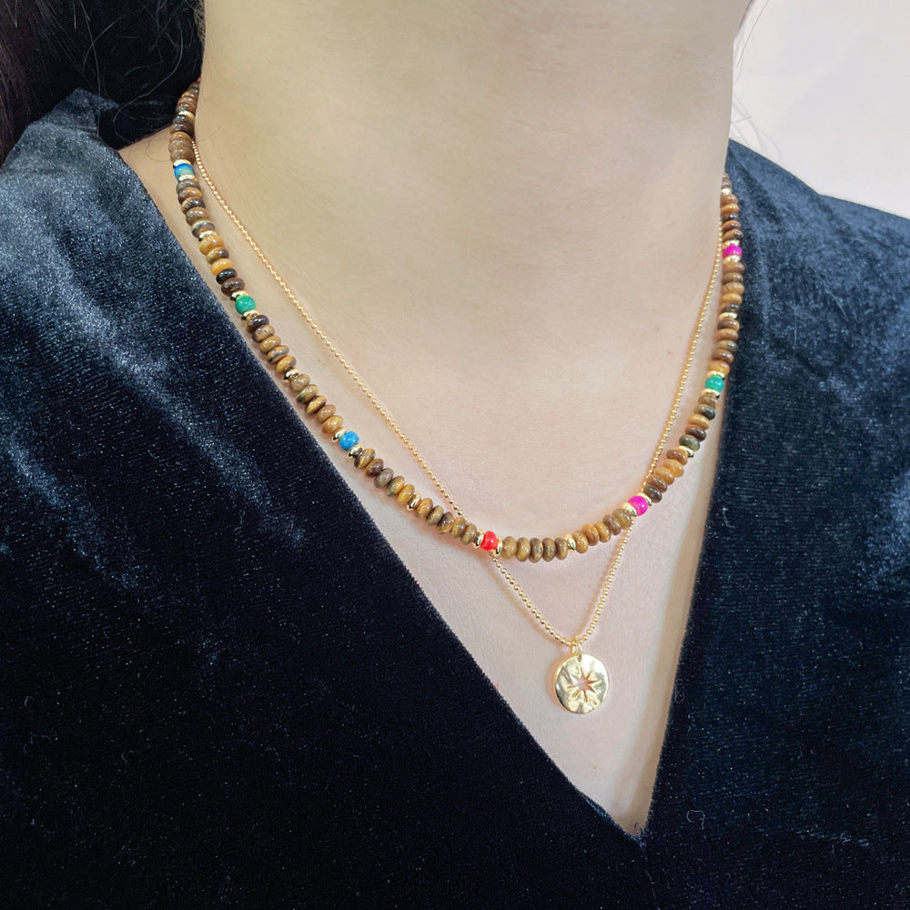 Retro Atmosphere Trend Color Chocolate Brown Necklaces