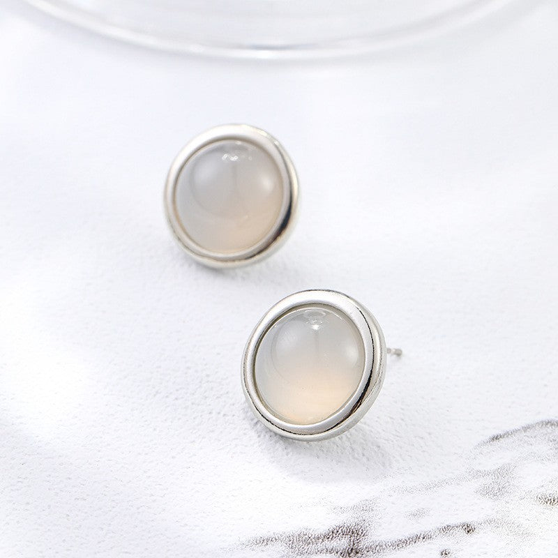Needle Mermaid Pearl Female Simple Ear Clip Geometric Stud Earrings