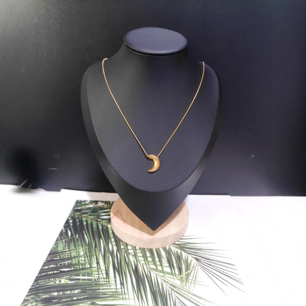 Women's Titanium Steel Moon Shape Design Clavicle Chain Necklace