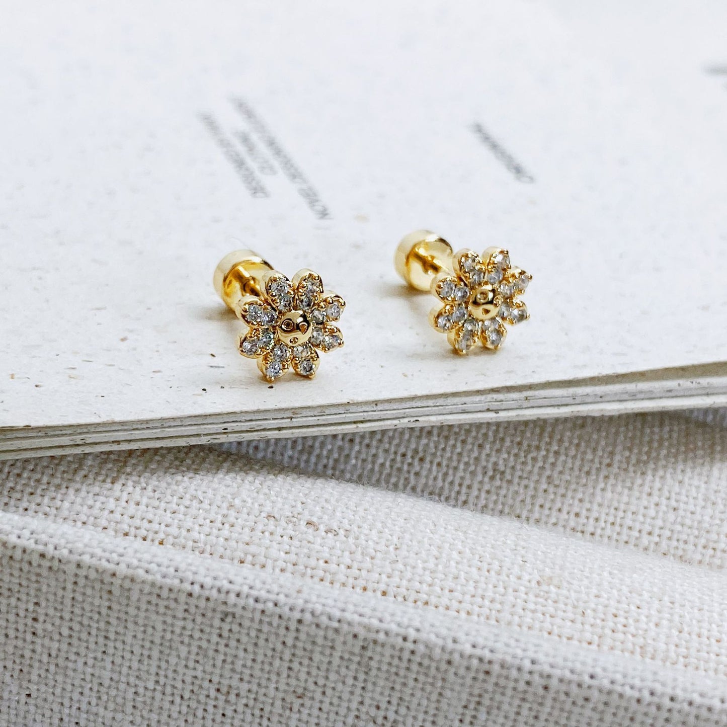 Women's Luxury Zircon Simple Geometric Titanium Steel Screw Ear Earrings