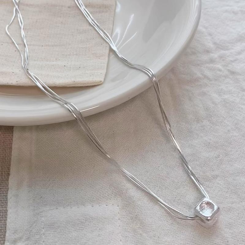 Square Beads Snake Bone Niche High-grade Necklaces