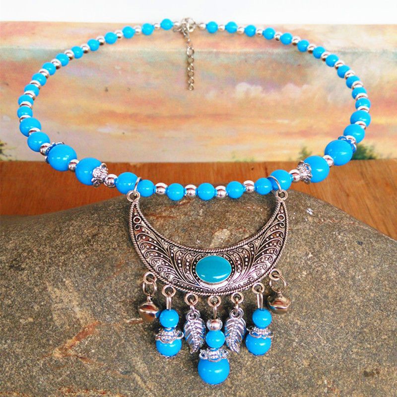 Colorful Beads Choker Sweater Chain Collarbone Collar