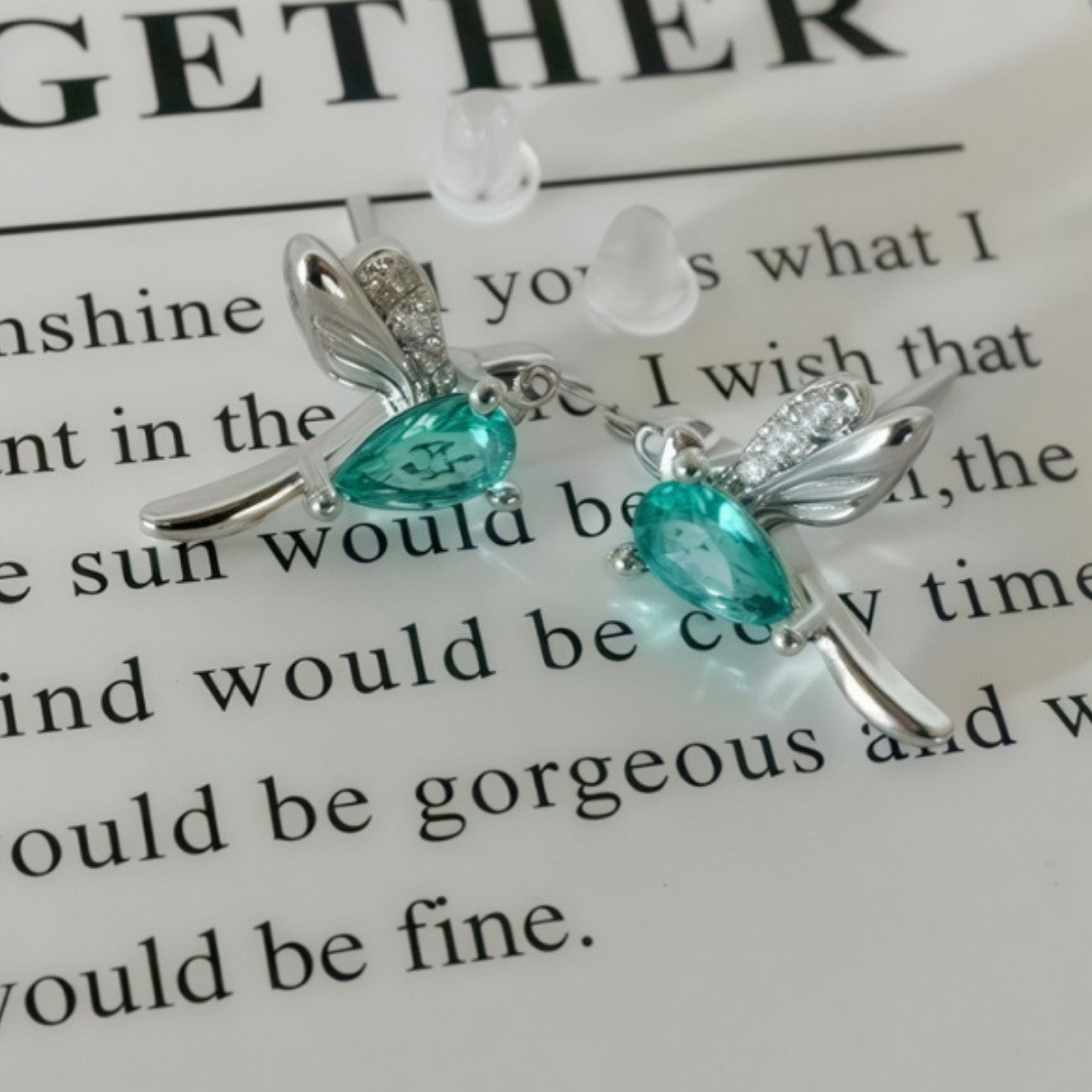 Korean Ear Water Drop Bird Delicate Everyday Earrings