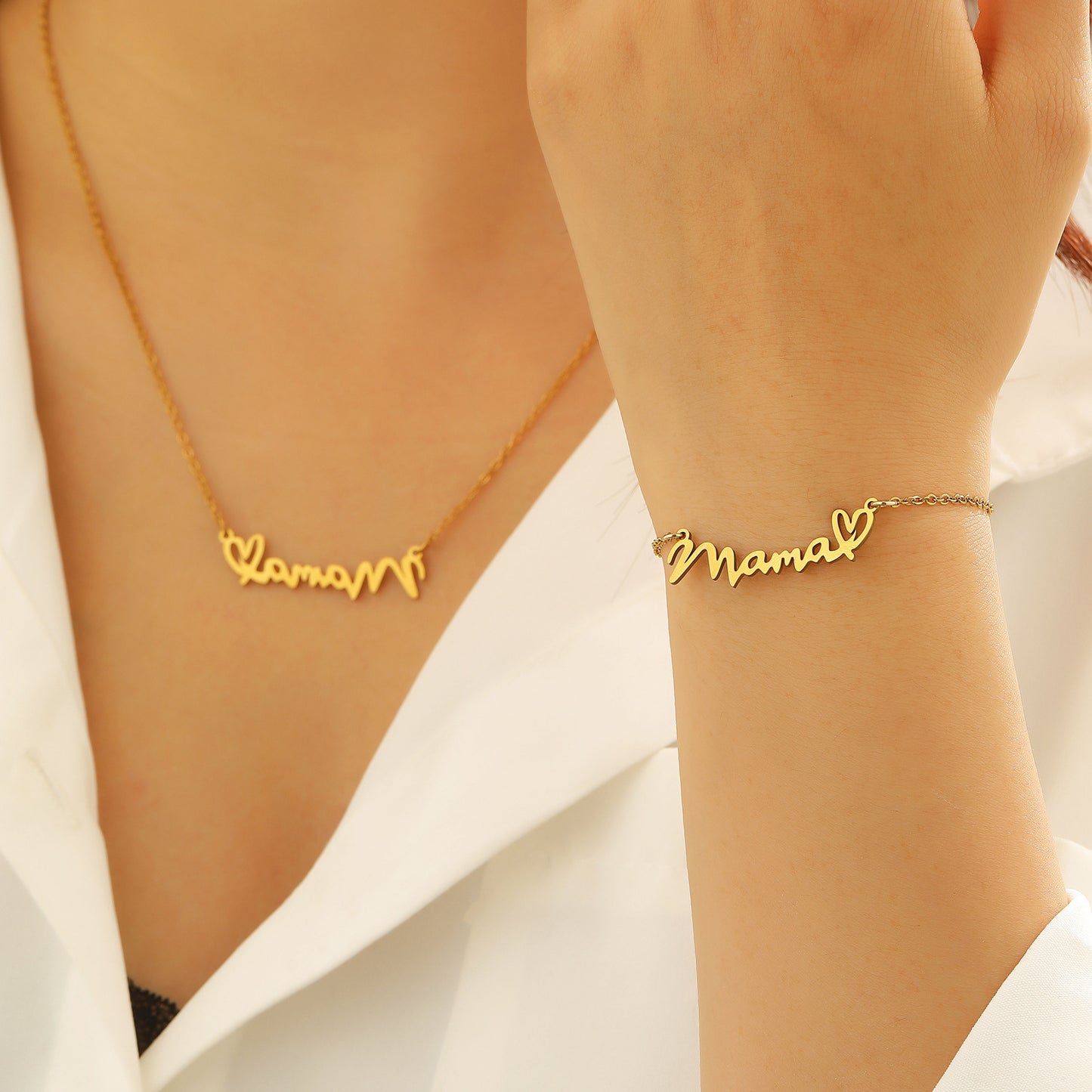 Steel English Letter Mother's Day Gift Simple High Bracelets