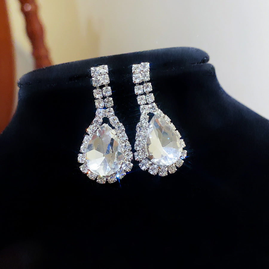 Shining Water Drop Bridal Wedding Dress Necklaces
