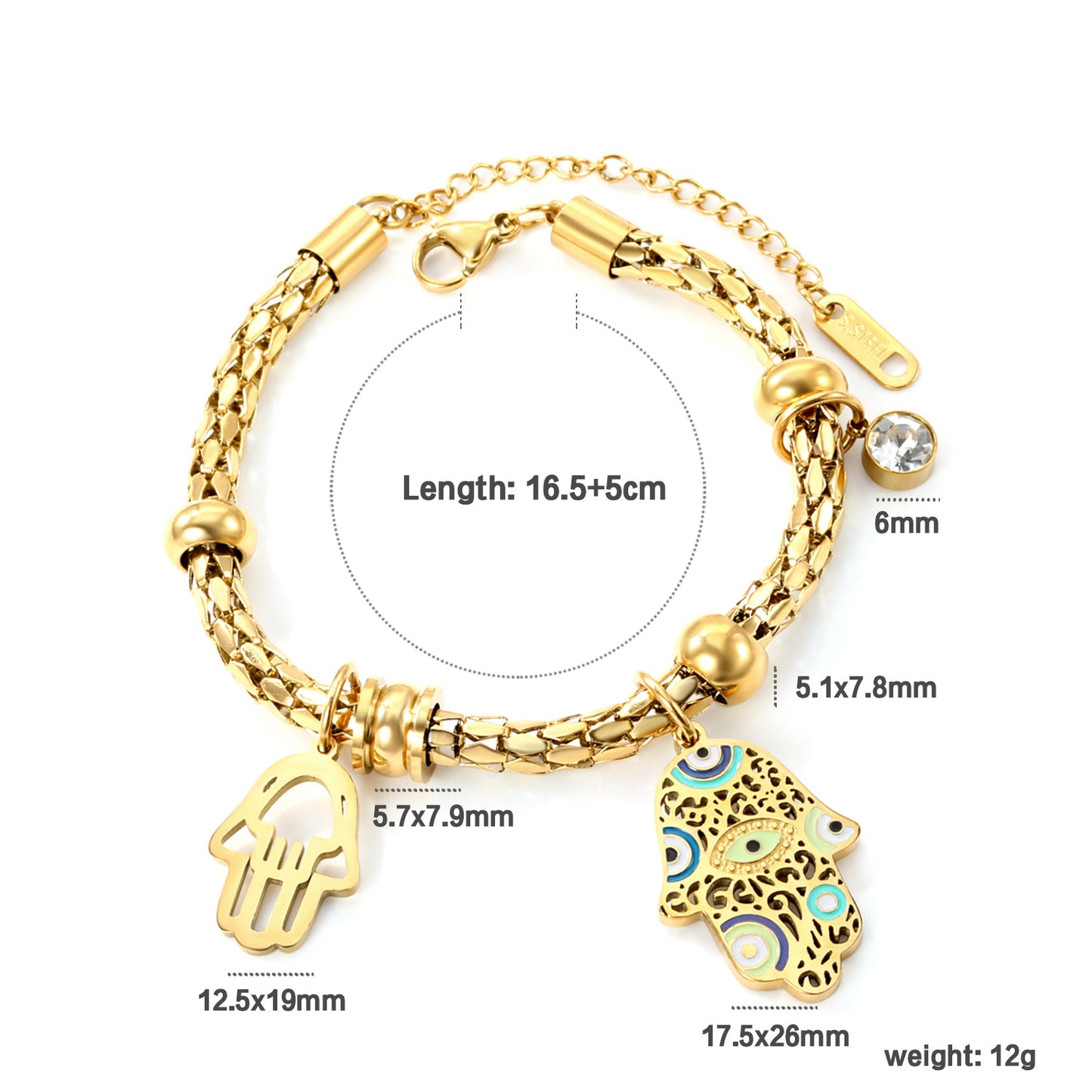 Women's Devil's Eye Niche Fashion Electroplated Metal Hand Bracelets