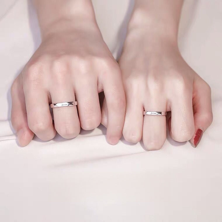 Men's Sier-plated French Female Couple Trendy High Sense Ring