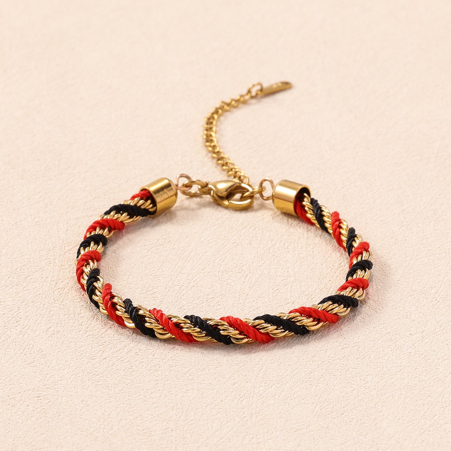 Women's Christmas Handmade Woven Twisted Two-color Stainless Bracelets