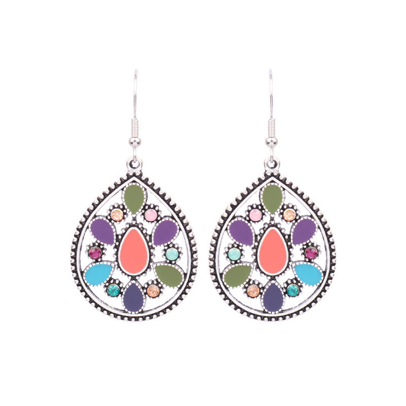 Geometric Enamel Suit Popular Bohemian Temperamental Earrings