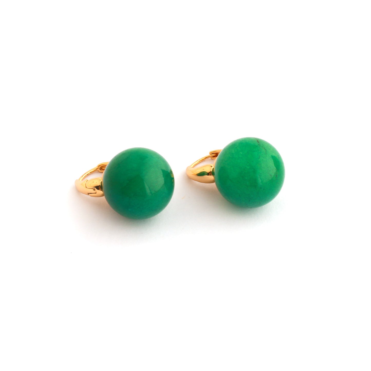 Real Gold Gaanized Enamel Diamond Retro Earrings