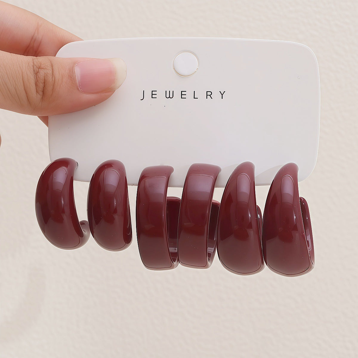 Women's Red Acrylic Water Drop Geometry Type Boutique Trendy Sets Of Earrings