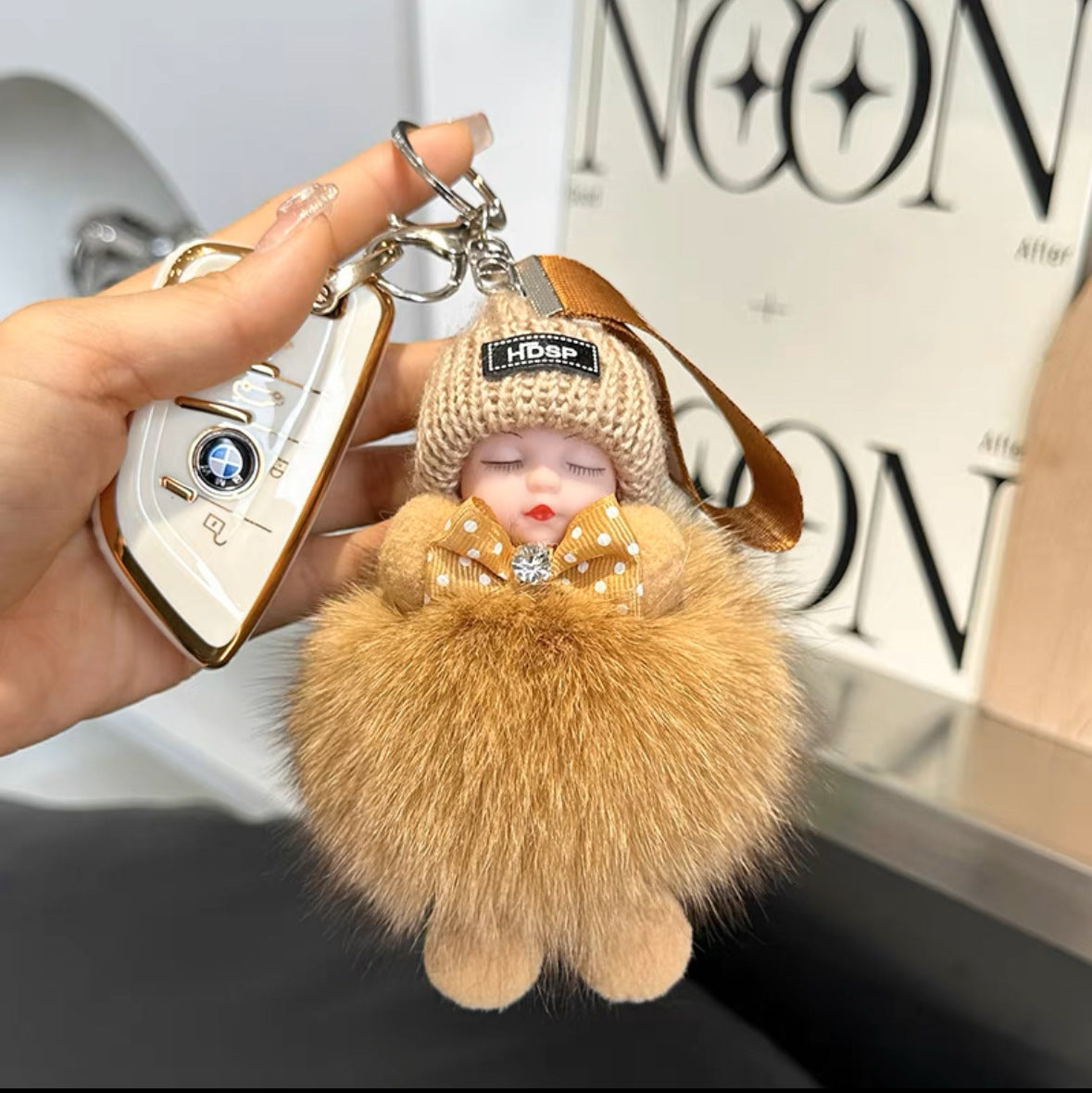 Fox Fur Doll Car Key Decoration Rings