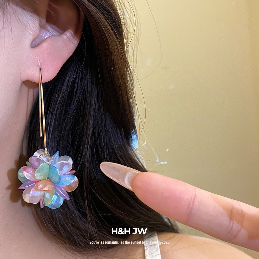 Women's Style Pearl Floral Ball Sweet Fresh Elegant Light Luxury High-grade Earrings