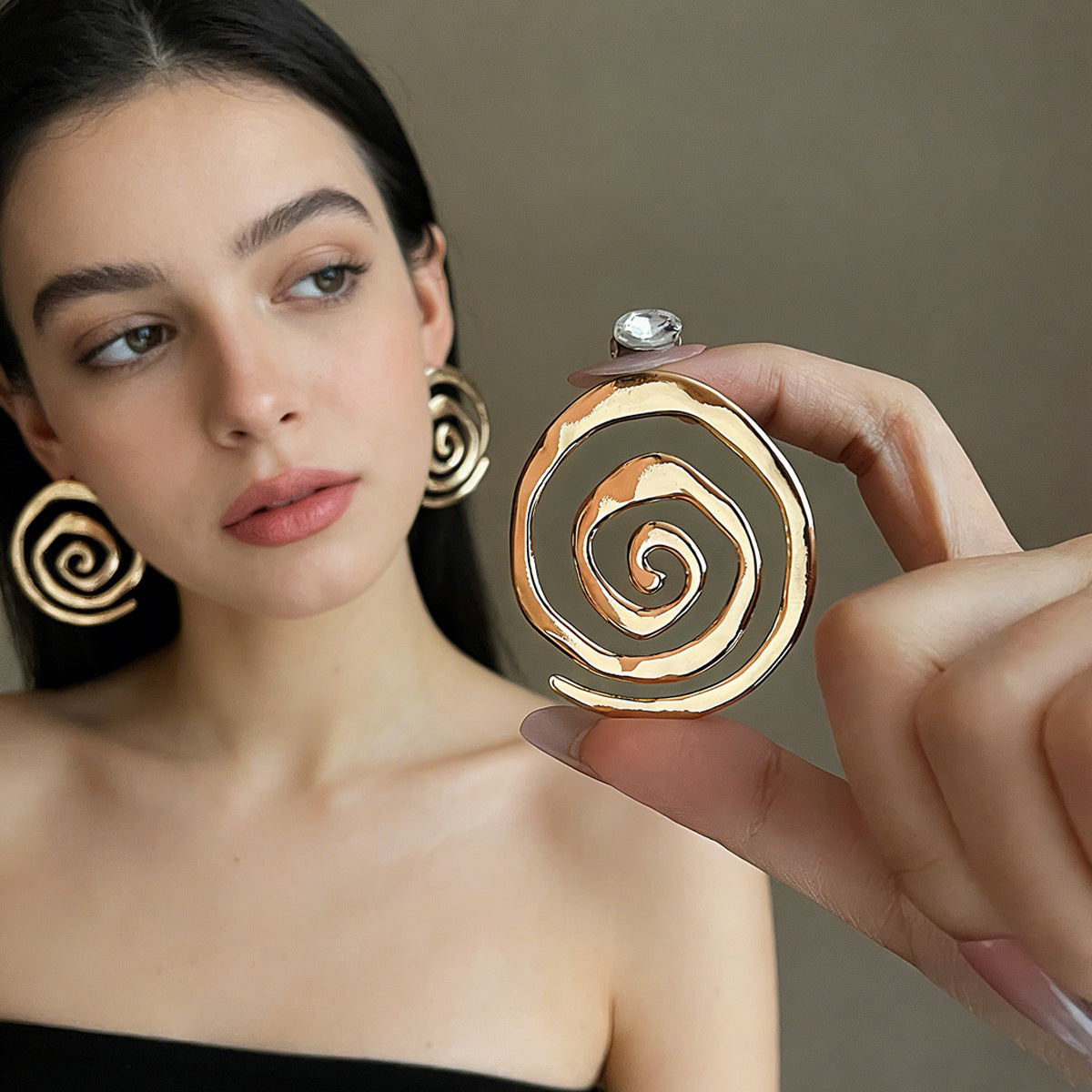 Ear Geometric Spiral Conch Symbol Design Sense Female Simplicity Earrings