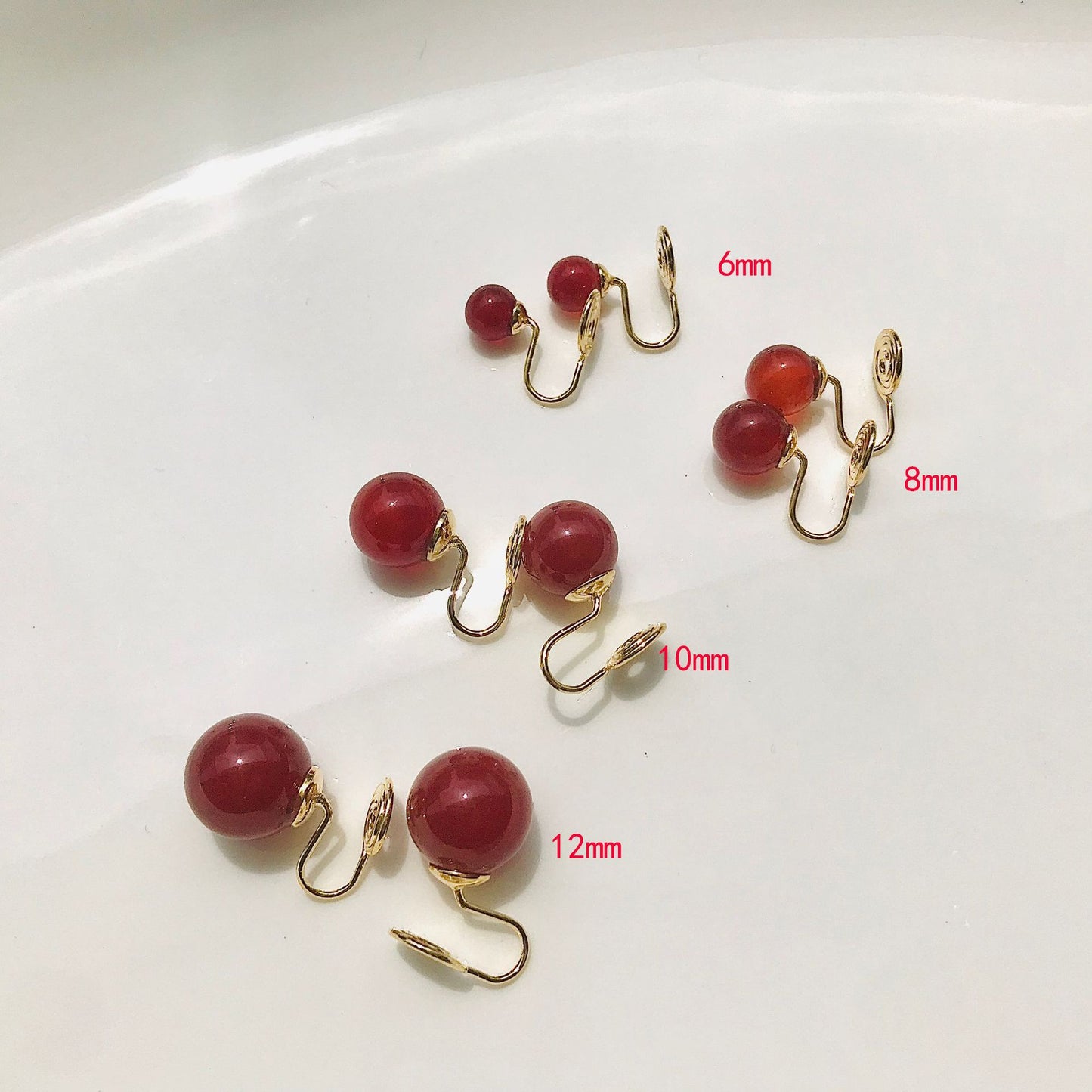 Agate Retro High-grade Chinese Style White Tomato Earrings