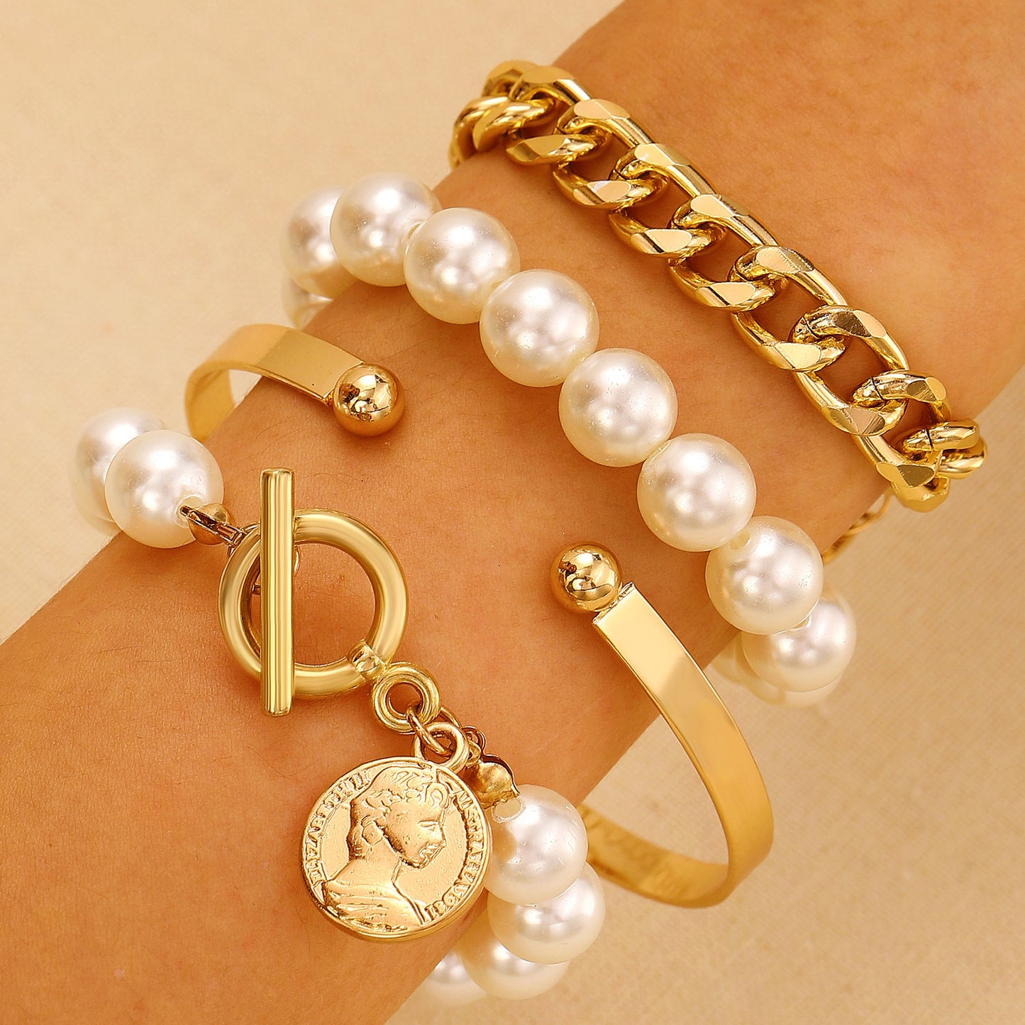 Trendy Alloy Combination Punk Hip Hop Bracelets