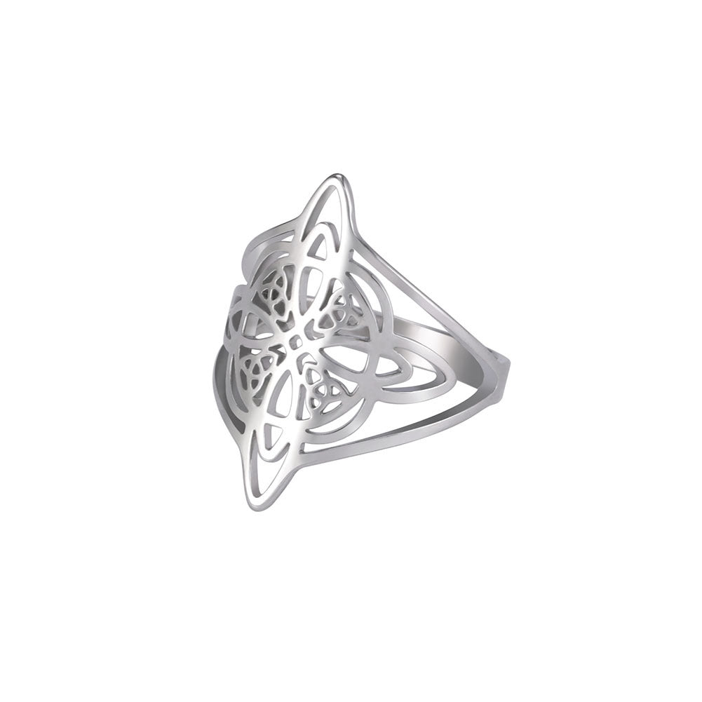 Women's & Men's Fashion Versatile Witch Knot Celtic Triangle Border Rings