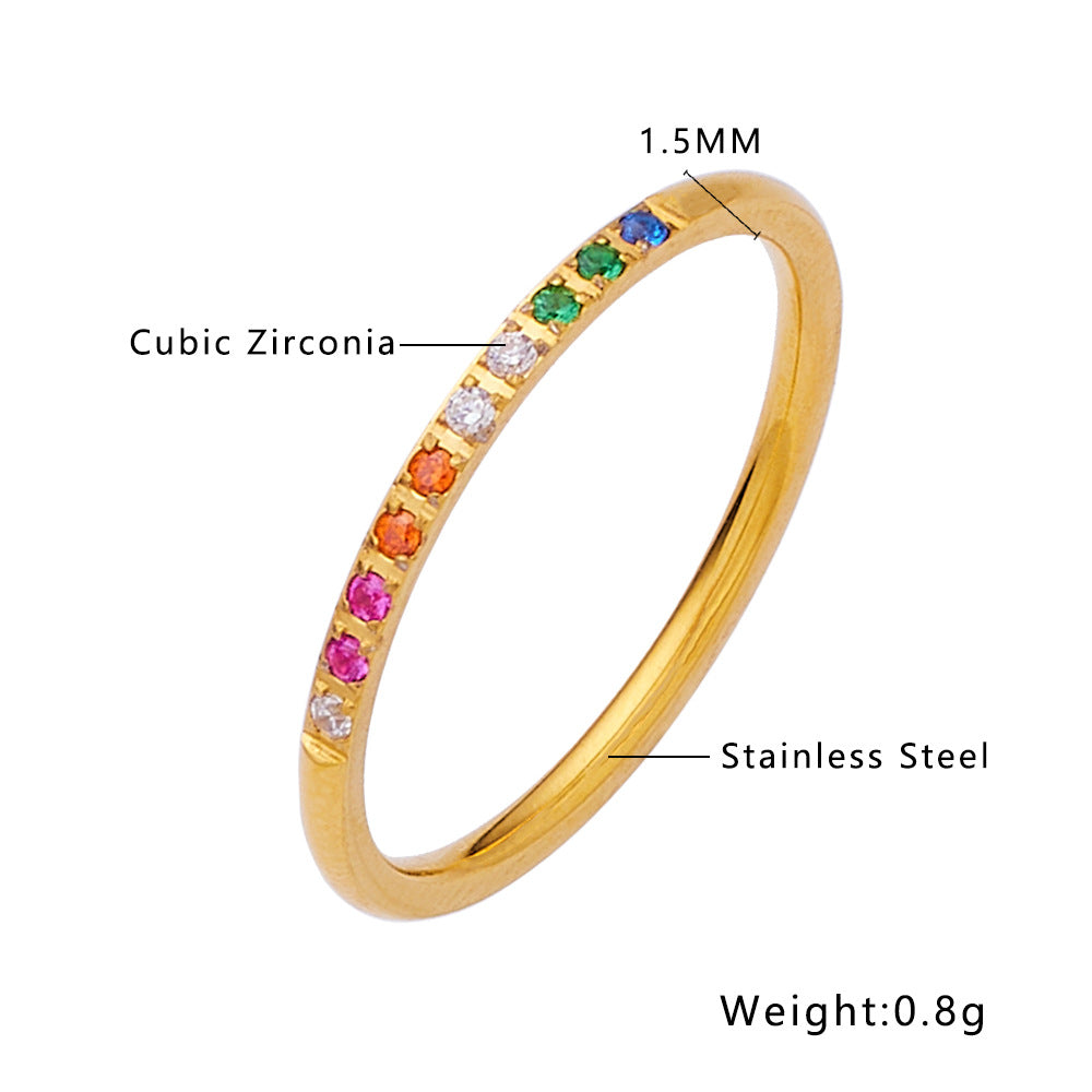 Female Ultra Fine Zircon Titanium High Rings