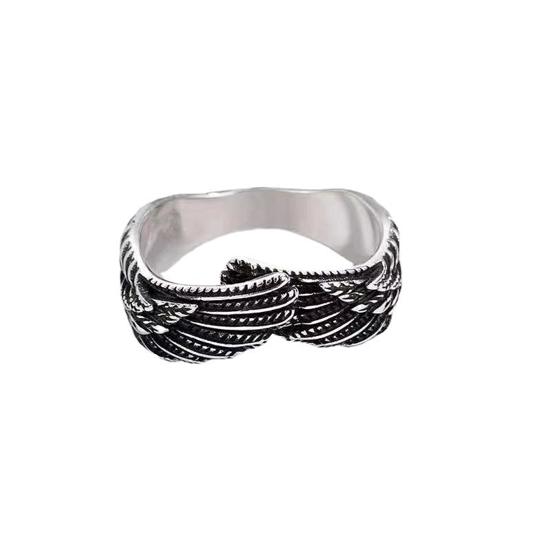 Men's Angel's Wings Fashion Retro Trend Feather Ring