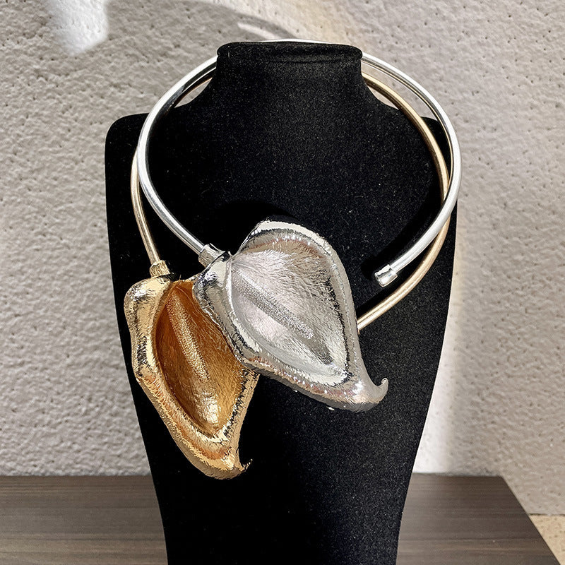 Exaggerated Personalized Common Calla Open Fashion High Sense Three-dimensional Flowers Necklaces