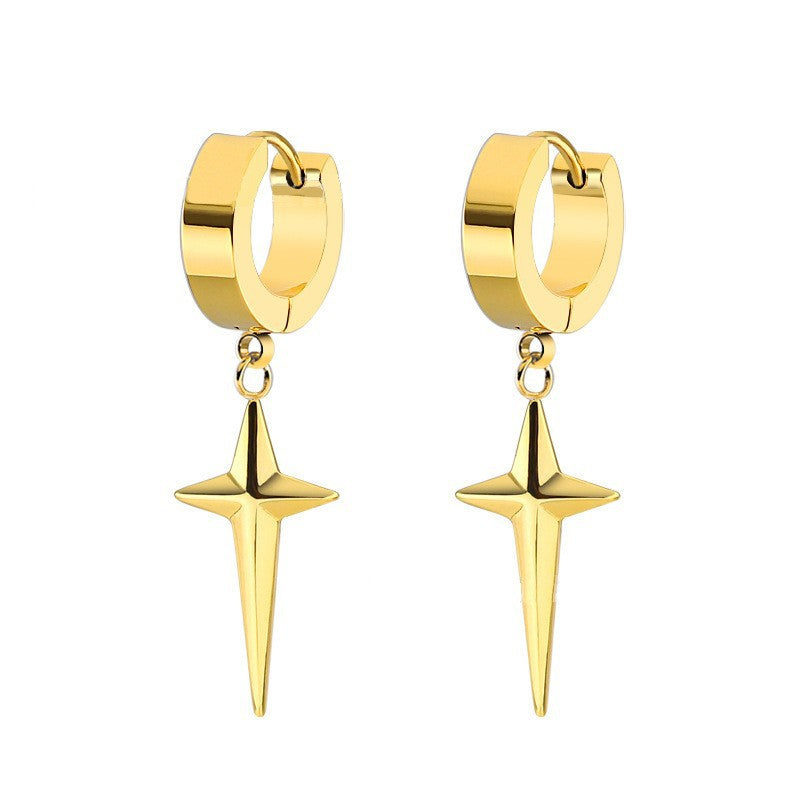 Women's & Men's Stainless Steel Simple Metal Gold Geometric Fashion Trend Goddess Style Earrings