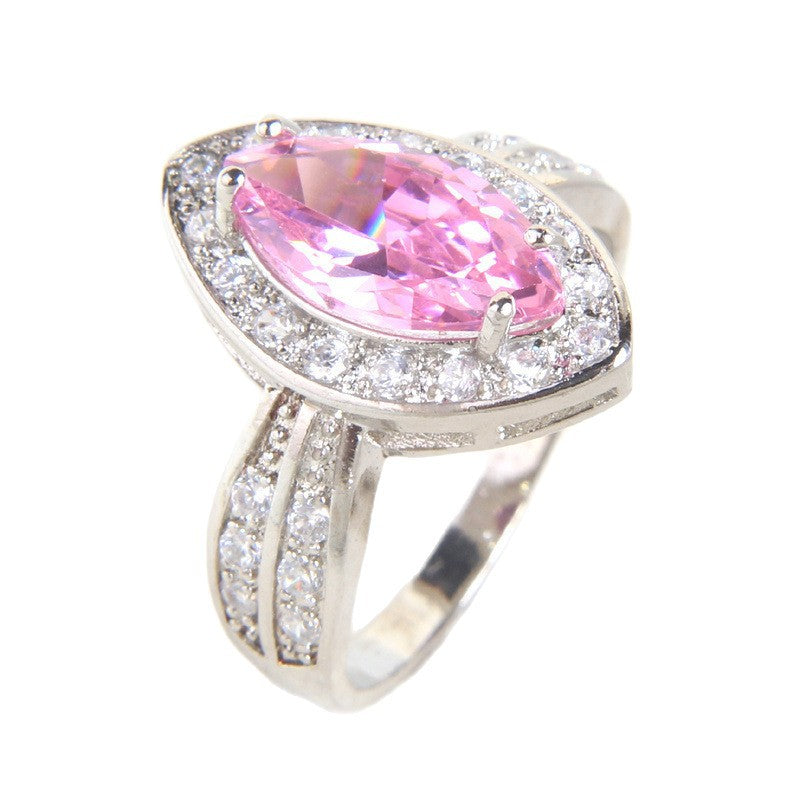 Fashion Gorgeous Pink Zircon Gold-plated Source Rings