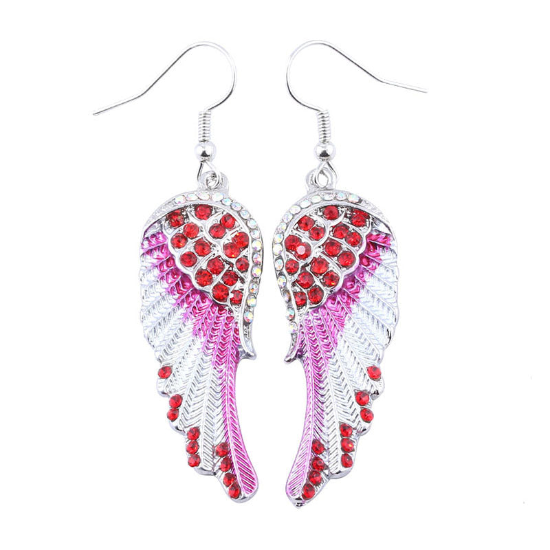 Fashion Angel Wings Three Colors Eardrop Earrings