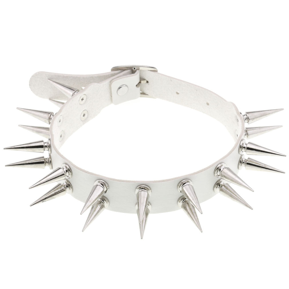 Creative Double Row Rivet Pointed Nail Collar