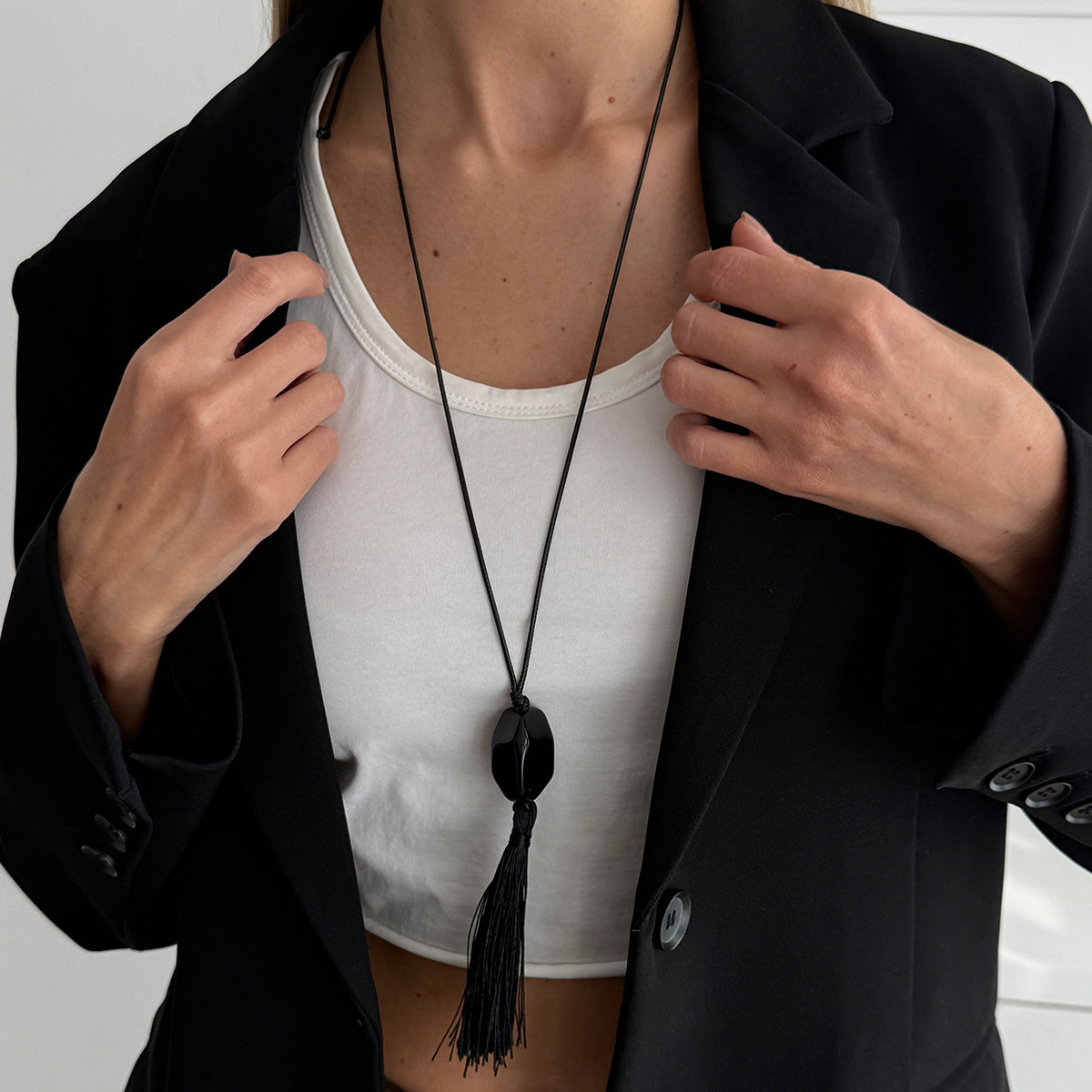 Style Resin Ball Simple Stylish Adjustable Necklace