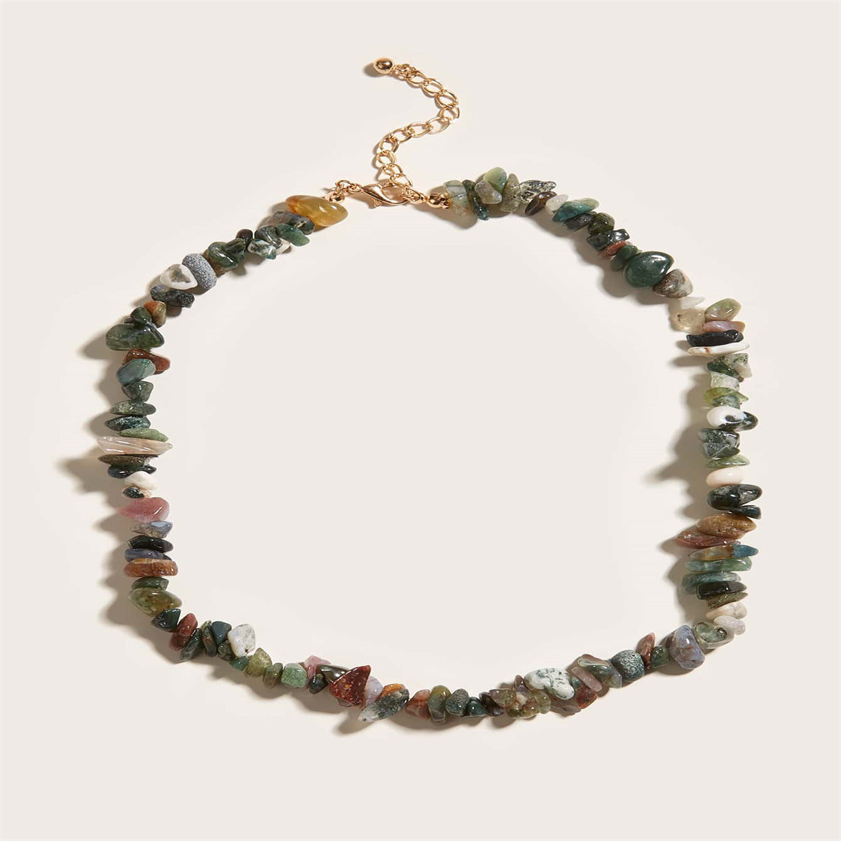 Gravel Handmade Beaded Irregular Stone Agate Ladies Clavicle Collar